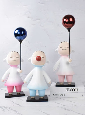 可定制卡通吹泡泡人物雕塑摆件