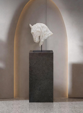 可定制复古马头雕塑摆件酒店大堂