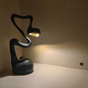 可定制侘寂风落地雕塑灯摆件样板房间酒店民宿复古玄关灯具艺术品