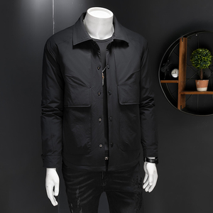 2025冬装男士翻领羽绒服白鸭绒防寒休闲外套301P195,白色跑鞋搭配图片