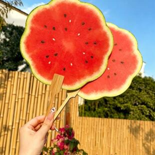 扇子西瓜水果扇子家用非折叠夏季便携随身凉快加厚大高颜值防摔扇