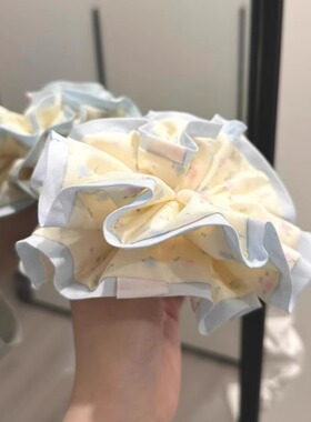 奶油碎花大肠发圈可爱少女心发绳甜美百搭皮筋头绳手作发饰头饰品