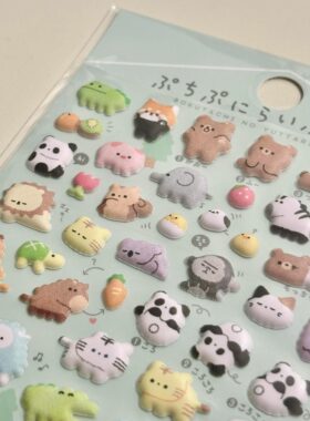 可爱小图案动物3d立体泡泡贴纸