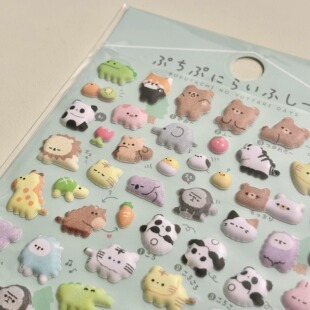 可爱小图案动物3d立体泡泡贴纸儿童男孩女孩水杯装饰宝宝奖励贴画