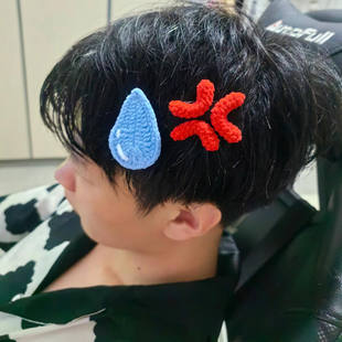 生气发夹水滴愤怒创意搞怪鸭嘴夹钩织毛线头饰一字夹侧边夹上班族