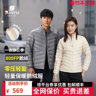 君羽户外800蓬羽绒服男女短款轻薄排骨鹅绒服外套冬季羽绒内胆021