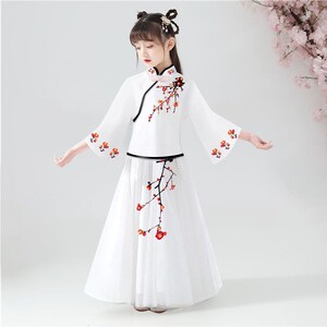 儿童古装汉服仙女裙中国风刺绣