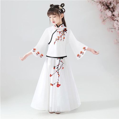 儿童古装汉服仙女裙中国风刺绣