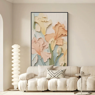 SYMT.ART《生如夏花》油画奶油风客厅装饰画绘图玄关抽象肌理挂画