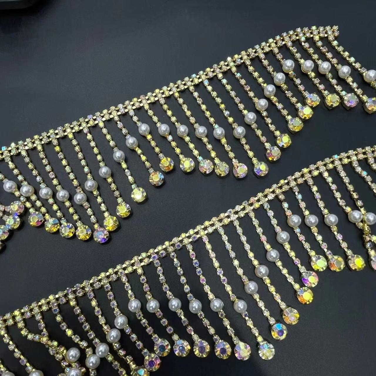 珍珠流苏diy婚纱秀禾服