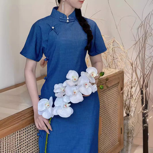 淑女范年轻连衣裙复古 民国风2024新全开襟旗袍传统古法新中式