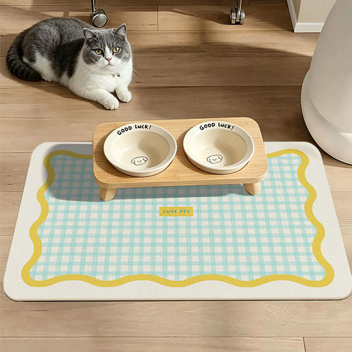 宠物猫咪专用餐垫PVC防水可擦不沾毛耐咬猫狗吃饭猫碗垫子防溅