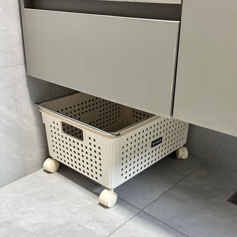 【新家的100个快递】柜下浴室脏衣篓带轮脏衣篮小推车衣服收纳筐