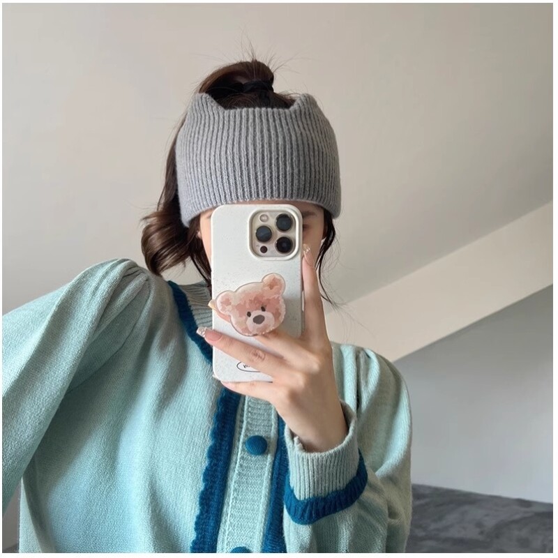 产后发带女春秋冬天月子帽子孕妇发箍毛线针织护额头保暖睡觉头巾