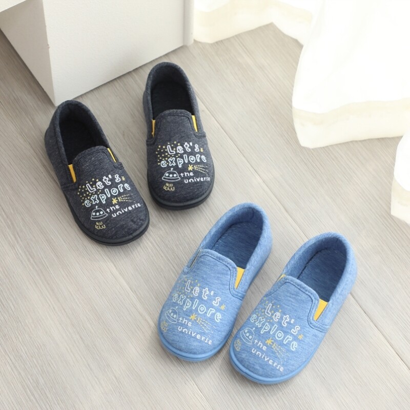 春秋室内拖鞋家居鞋地板棉布女童儿童厚底防滑布鞋单鞋舒适宝宝鞋