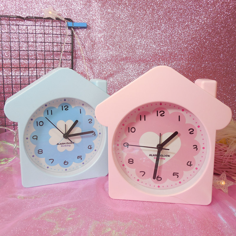 创意卡通可爱小房子闹钟个性时尚家居装饰学生儿童闹表时宿舍钟表