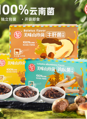 德和云南山珍菌牛肝菌松茸菌鸡枞菌风味开袋即食云南特产小零食