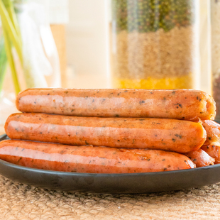 百倍德烘焙罗勒叶脆皮热狗肠香肠1kg 18根商用家用烤肠肉粒香草肠