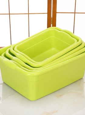 水盆加厚塑料盆子洗碗水池洗拖把清洁盆长方形大盆防滑大号方盆子