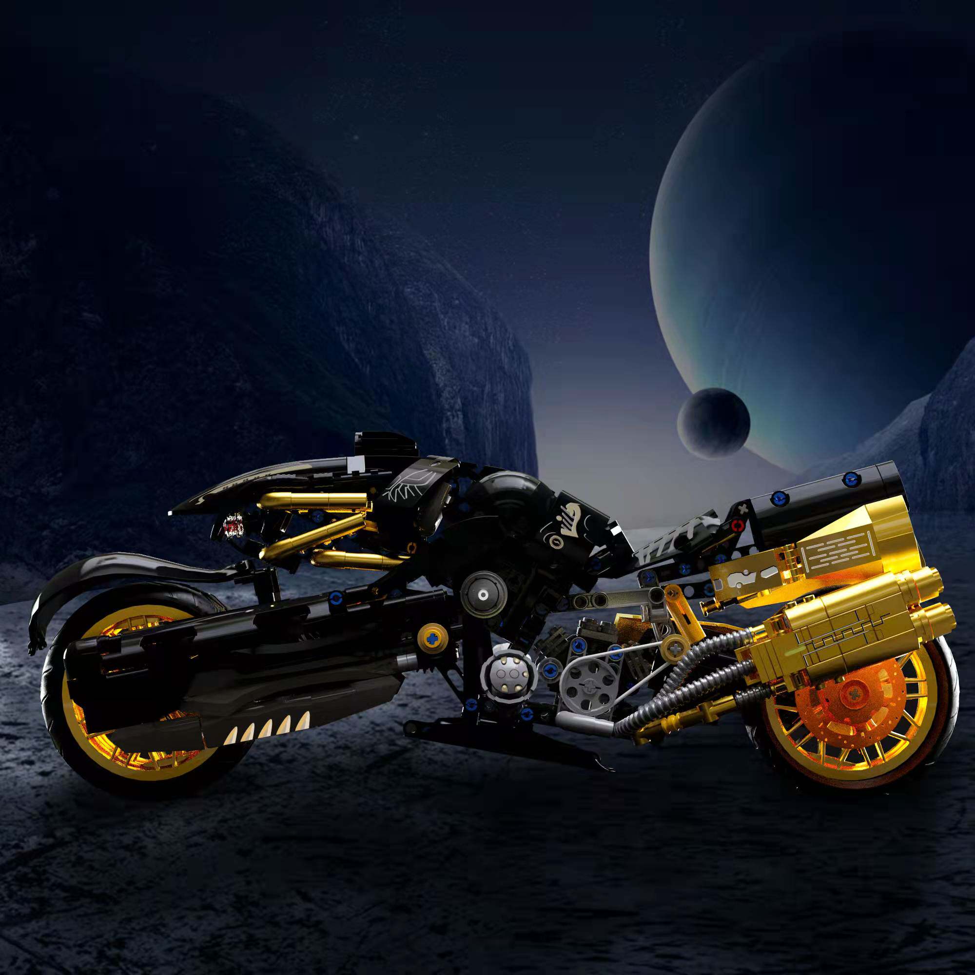 MOC 기술 시리즈 파이널 판타지 오토바이 매우 어려운 조립 중국어 빌딩 블록 장난감 10248