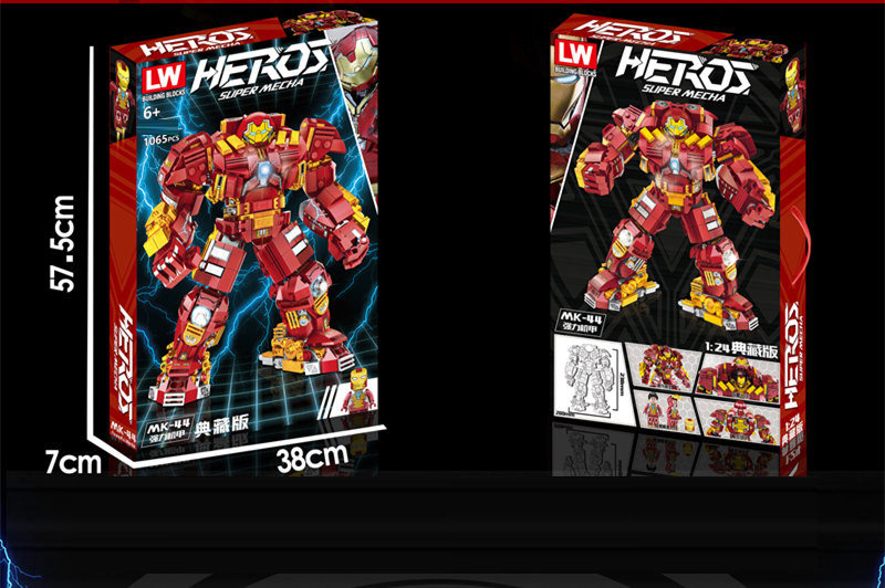 슈퍼 히어로 MOC STEEL HULKBUSTER MK44 강력한 메카 콜렉터 에디션 조립 중국 빌딩 블록 장난감 76105