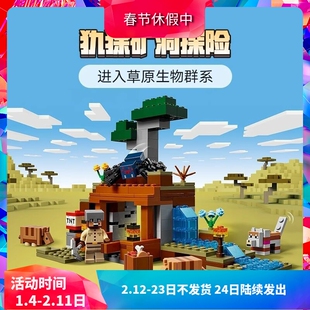 中国积木我的世界21269犰狳矿洞探险儿童拼装玩具男女孩子礼物