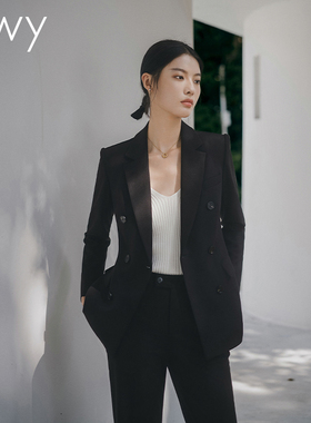 ewy高端黑色职业西装套装女经理商务面试西服气质通勤经理工作服