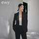 ewy高端黑色职业西装 女经理商务面试西服气质通勤经理工作服 套装