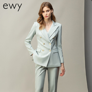 女职业正装 套装 高级感上衣浅绿色通勤西服面试气质工作服 西装 春季