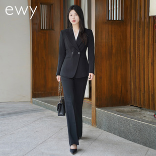 面试黑色西装套装女职业装气质通勤女装小西服外套酒店工装工作服