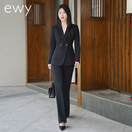 黑色西装套装女职业装气质通勤