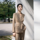 新款 修身 卡其色职业西装 女2025年韩版 西服高端律师OL 套装 ewy春季