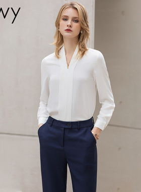 春季新款时尚简约白衬衫女修身显瘦气质白领时尚内搭衬衣工作服ol