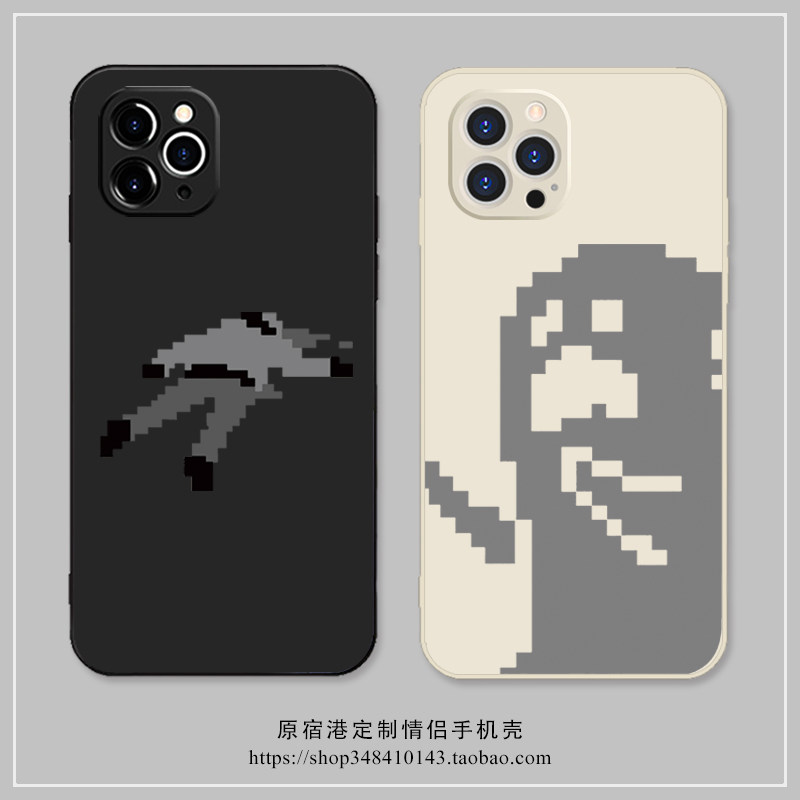 吓死人~搞怪像素幽灵iphone17Air苹果16promax情侣手机壳vivoX200华为p70适用oppo小米15荣耀300一加13硅胶14