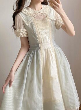 奶酥蛋糕 日系夏季可爱甜美气质lolita小众修身连衣裙内搭套装女