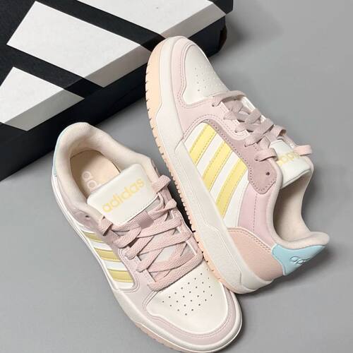 AdidasNeo Entrap低帮多巴胺拼接女子百搭运动休闲板鞋ID6054