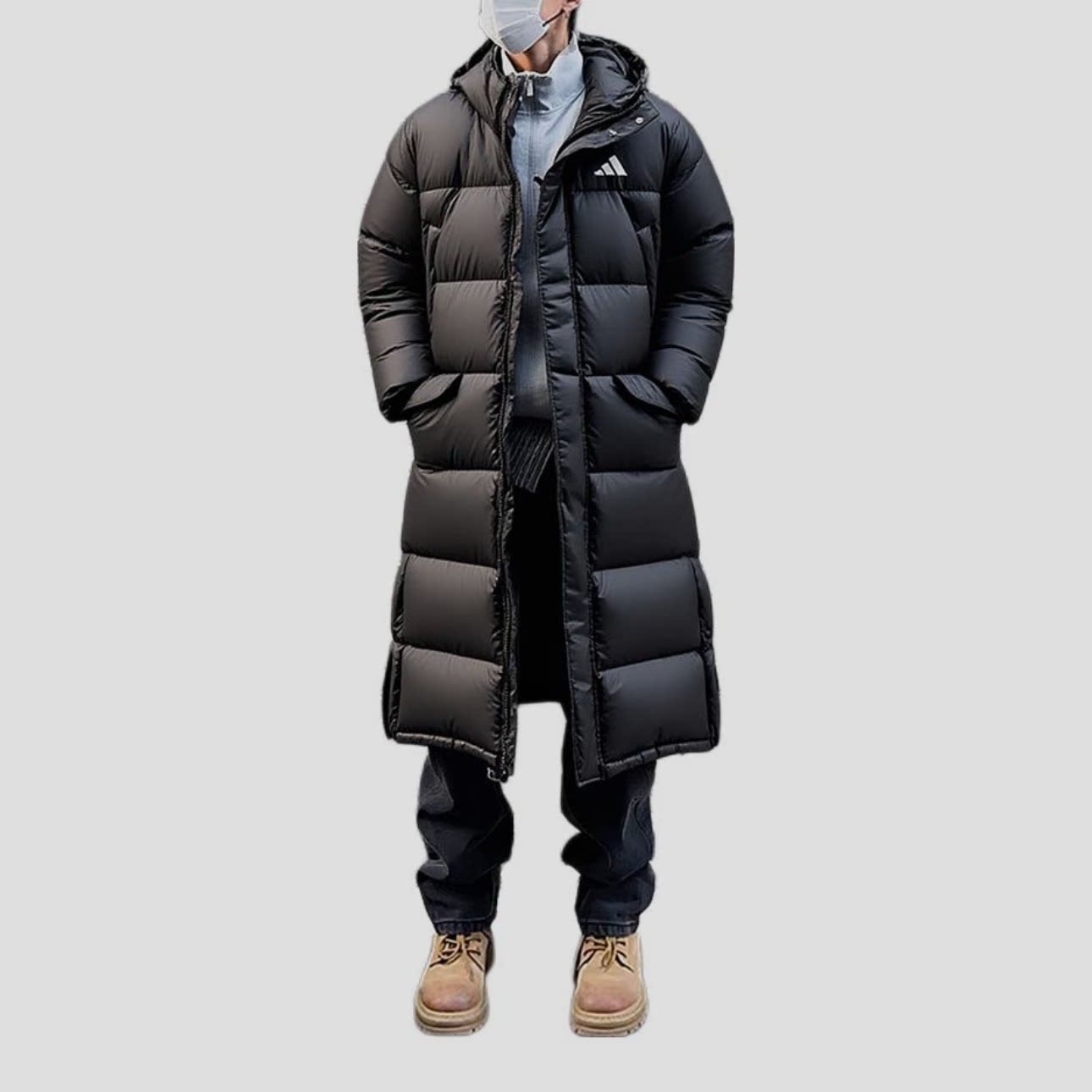 Adidas/阿迪达斯 防寒保暖连帽长款羽绒服 KF2143