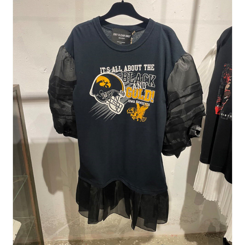 买手店Dry Clean Only设计师品牌蕾丝造型泡泡袖连衣裙公主袖连身