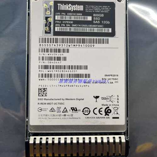 4XB7A13989 01PE930 800GB SAS WUSTM3280ASS201 固态 硬盘议价