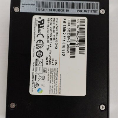 1.6T U2 NVME 02312TBT MZZWLL1T6HAJQ 服务器SSD PM1725B议价
