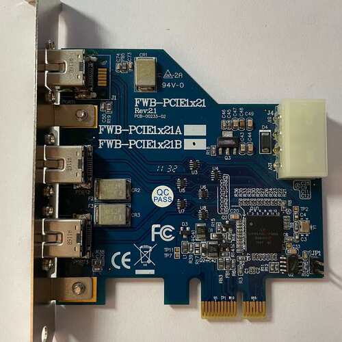 台湾IOI FWB-PCIE1X21B PCI-E转1394B高清DV采集卡800M工业相机议