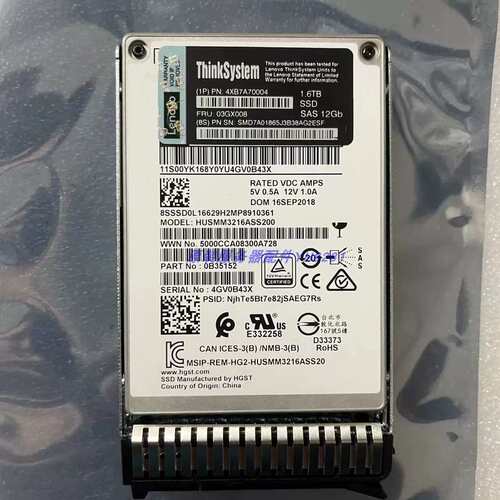 4XB7A70004 03GX008 1.6T SAS SSD 2.5寸 服务器 固态硬盘议价