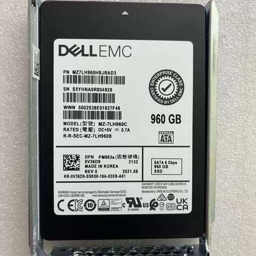 / 960G SSD SATA PM883a企业级固态硬盘读取密集型0V36D9议价