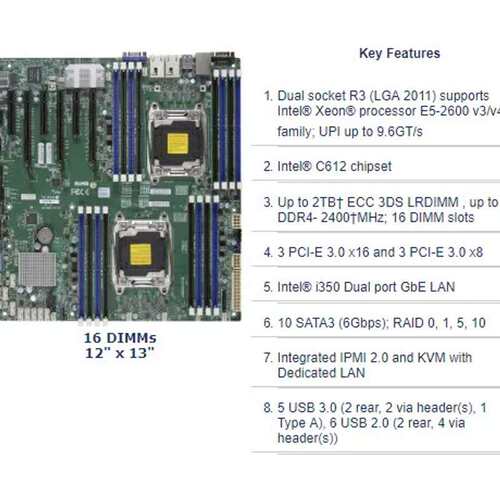 SUPERMICRO X10DRI 主板 C612 双路议价