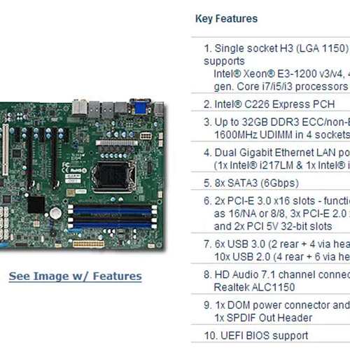 SUPERMICRO X10SAE 主板 C226 1150议价