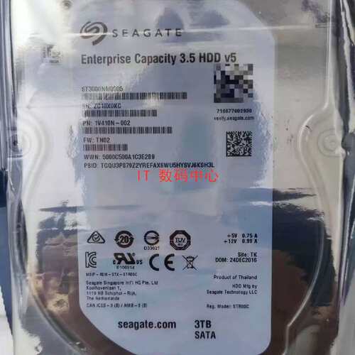 3.5 HDD V5 ST3000NM0005 1V410N 3T SATA 3TB 硬盘议价