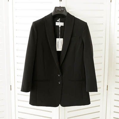 商务黑色中长款女士显瘦通勤装