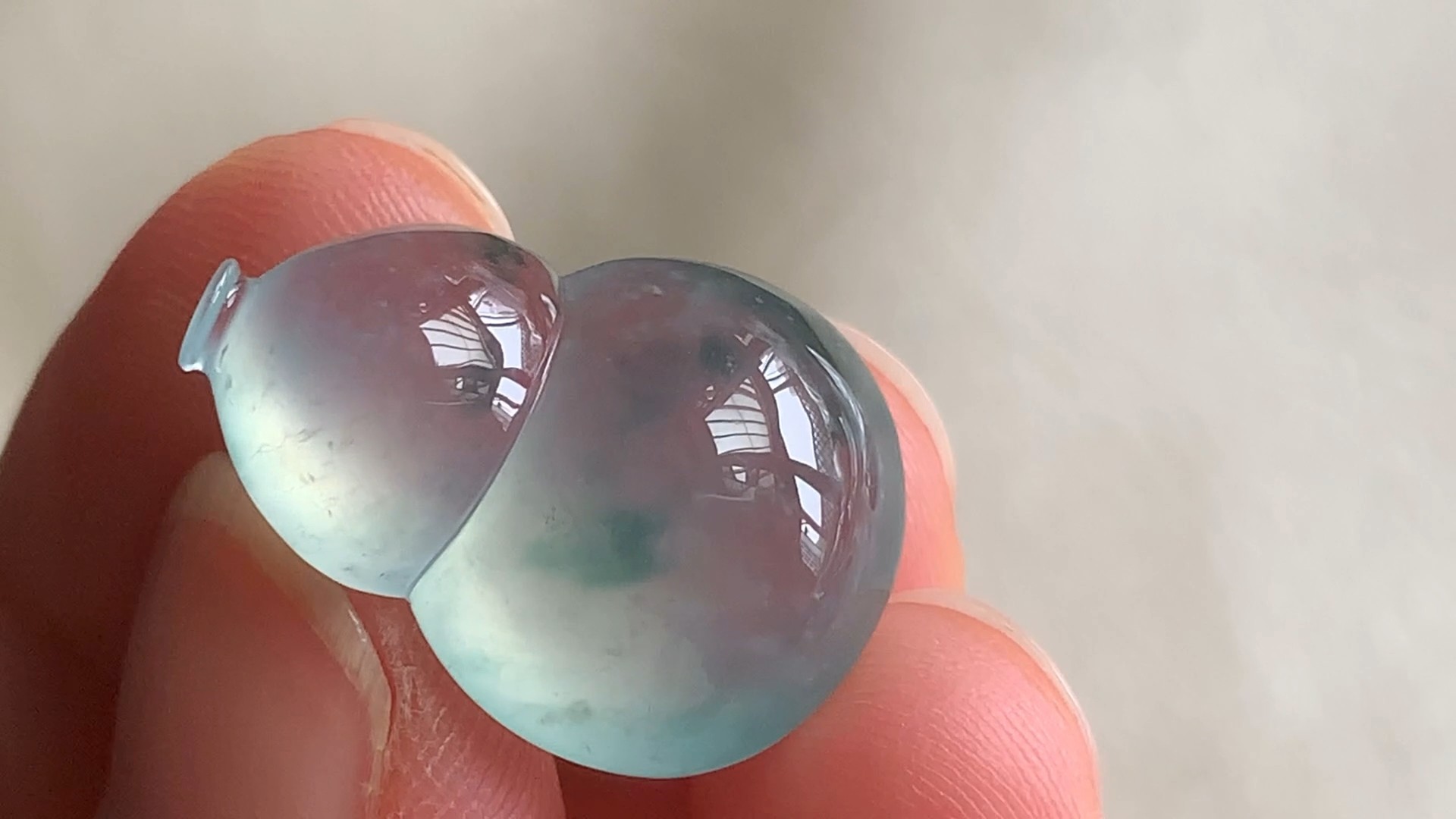 高冰飘花翡翠葫芦吊坠 缅甸玉老坑冰葫芦裸石 A货冰透起光玉葫芦