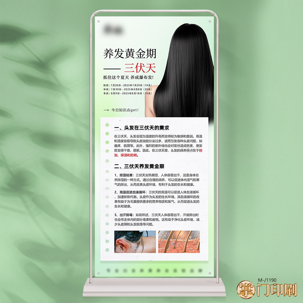 养发护发头发美发染发开业周年庆展架易拉宝海报制作印刷
