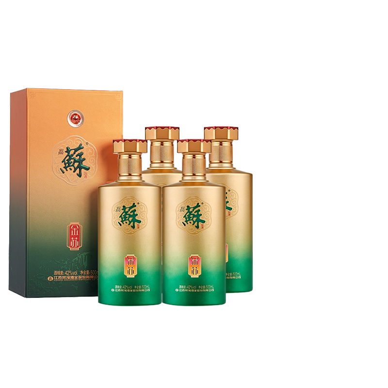【中秋特惠】苏酒金苏42度500mL*4瓶浓香白酒送礼双沟官方旗舰店
